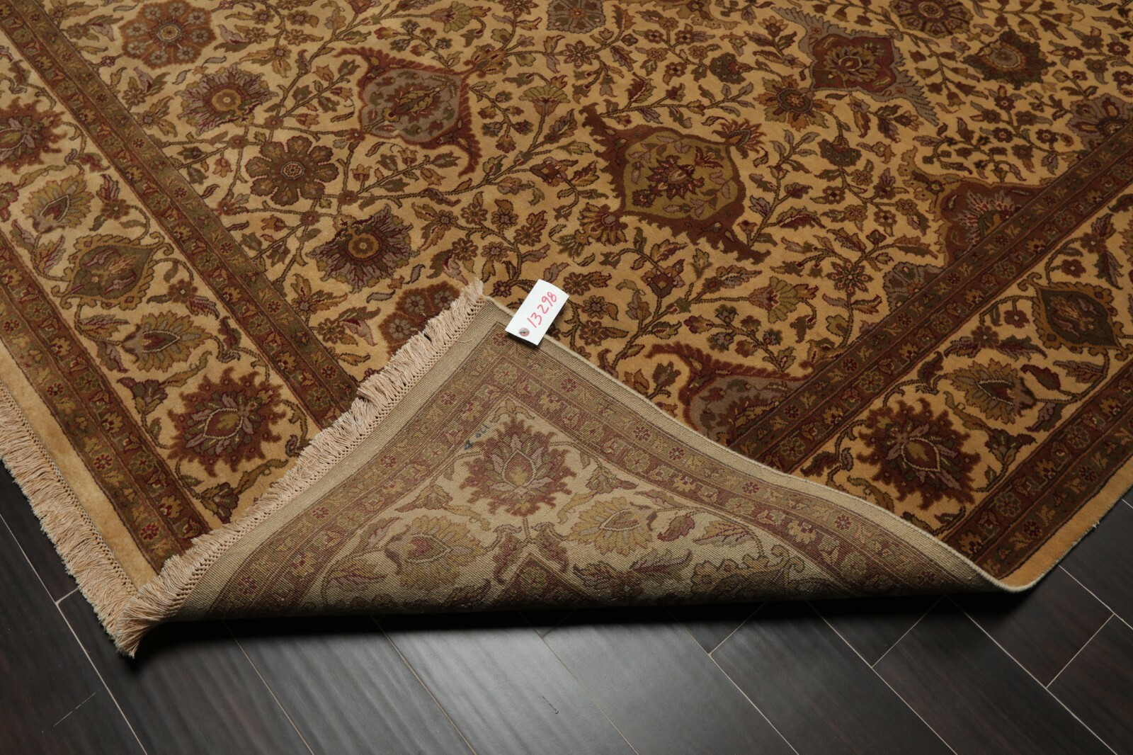 7’11” x 10’11” Hand Knotted 100% Wool 200 KPSI Jaipur Oriental Area Rug Tan