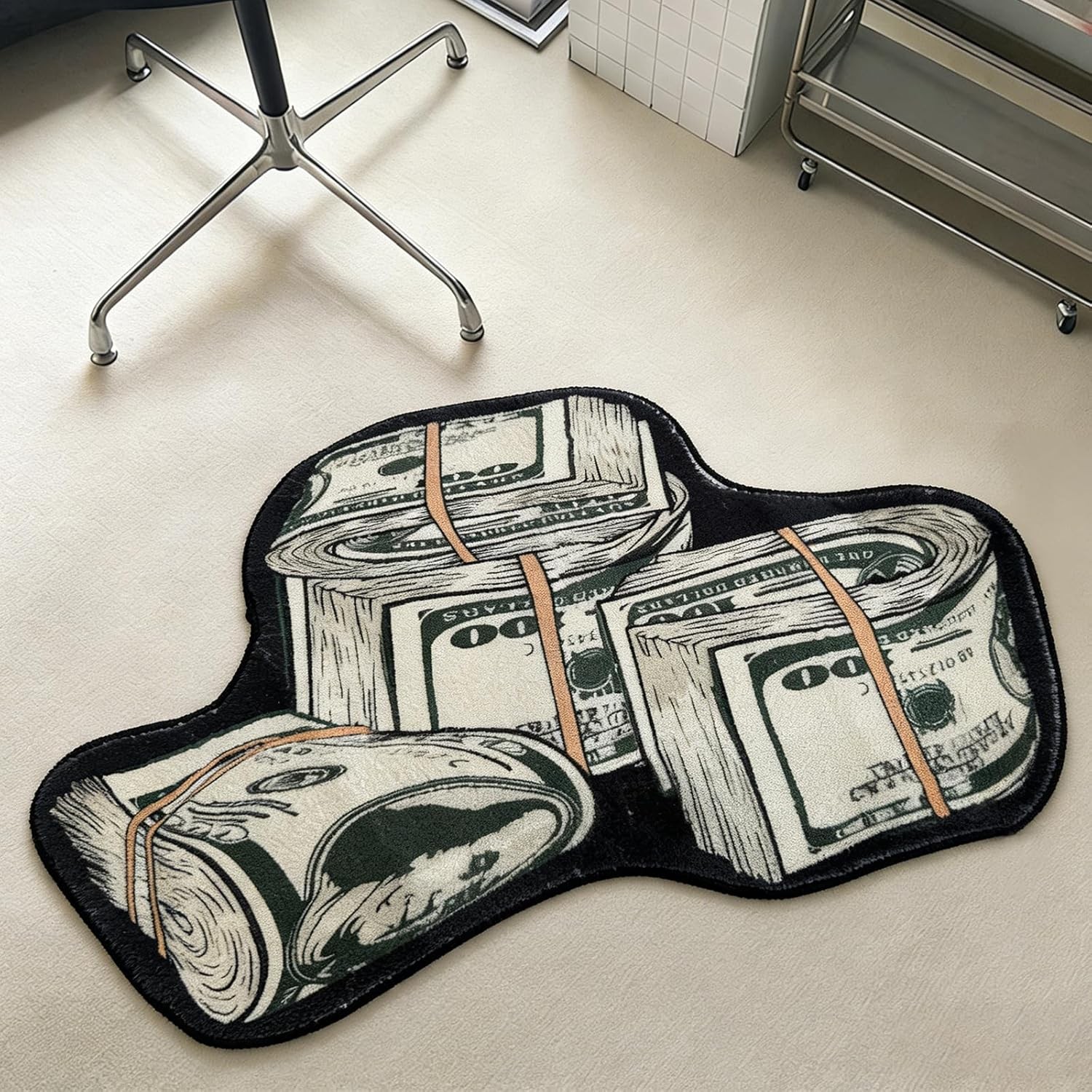 Money Rug, 100 Dollar Bill Rug, Money Creative Funy Rugs, Cool Rugs for Bedroom,