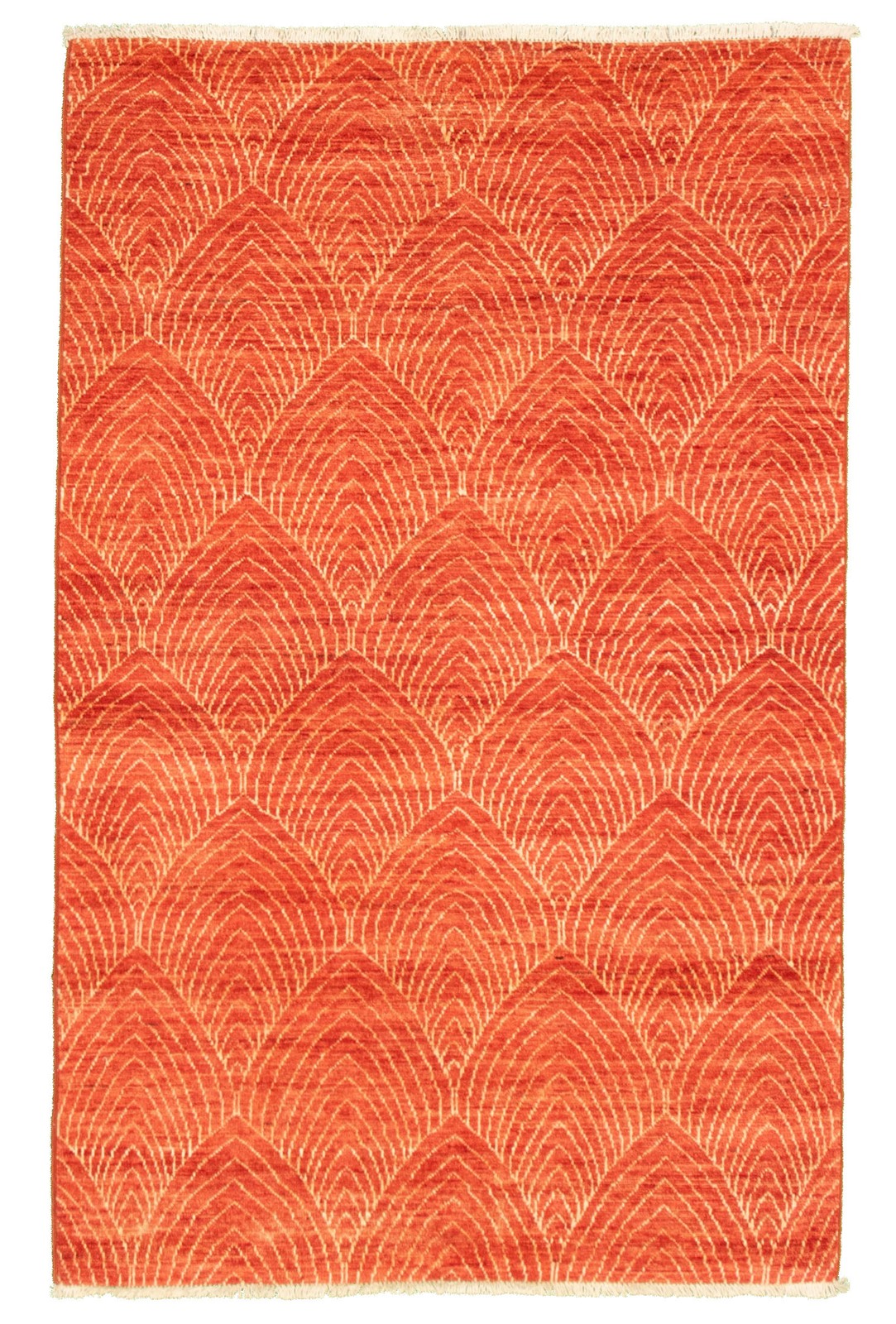 Traditional Dark Copper Hand-knotted Area Rug 4’0″ x 6’1″ Oriental Wool Carpet