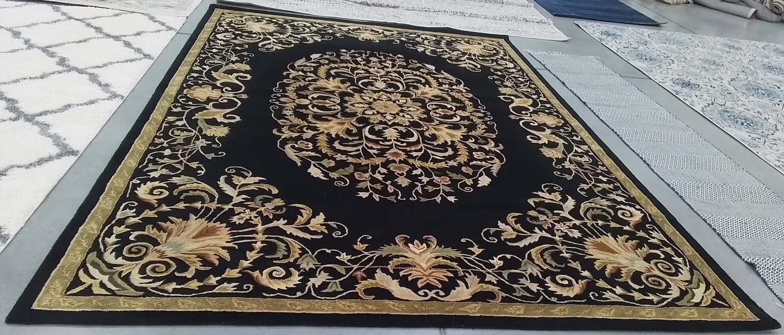 BLACK 9′-6″ x 13′-6″ Hole in Rug, Reduced Price 1172763500 HG640B-10