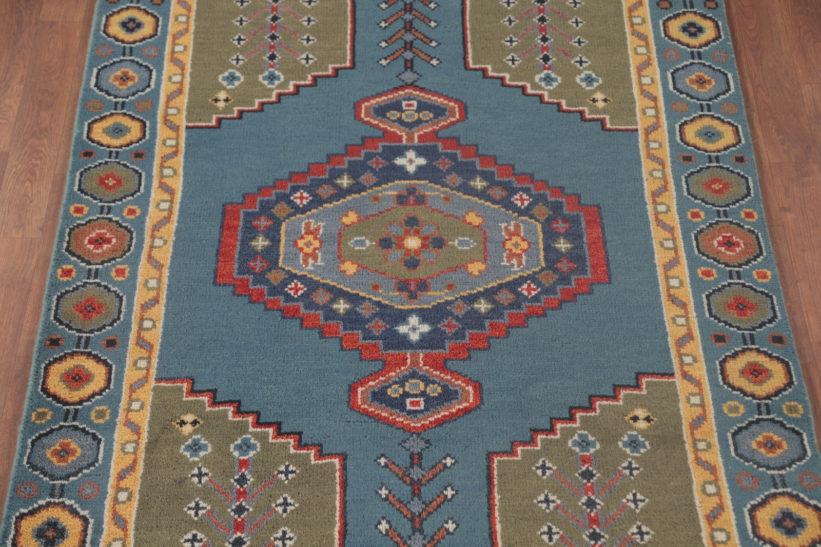 Vibrant Kazak Room Size Rug Handmade Tradition Geometric Patterns Wool 4×6 ft