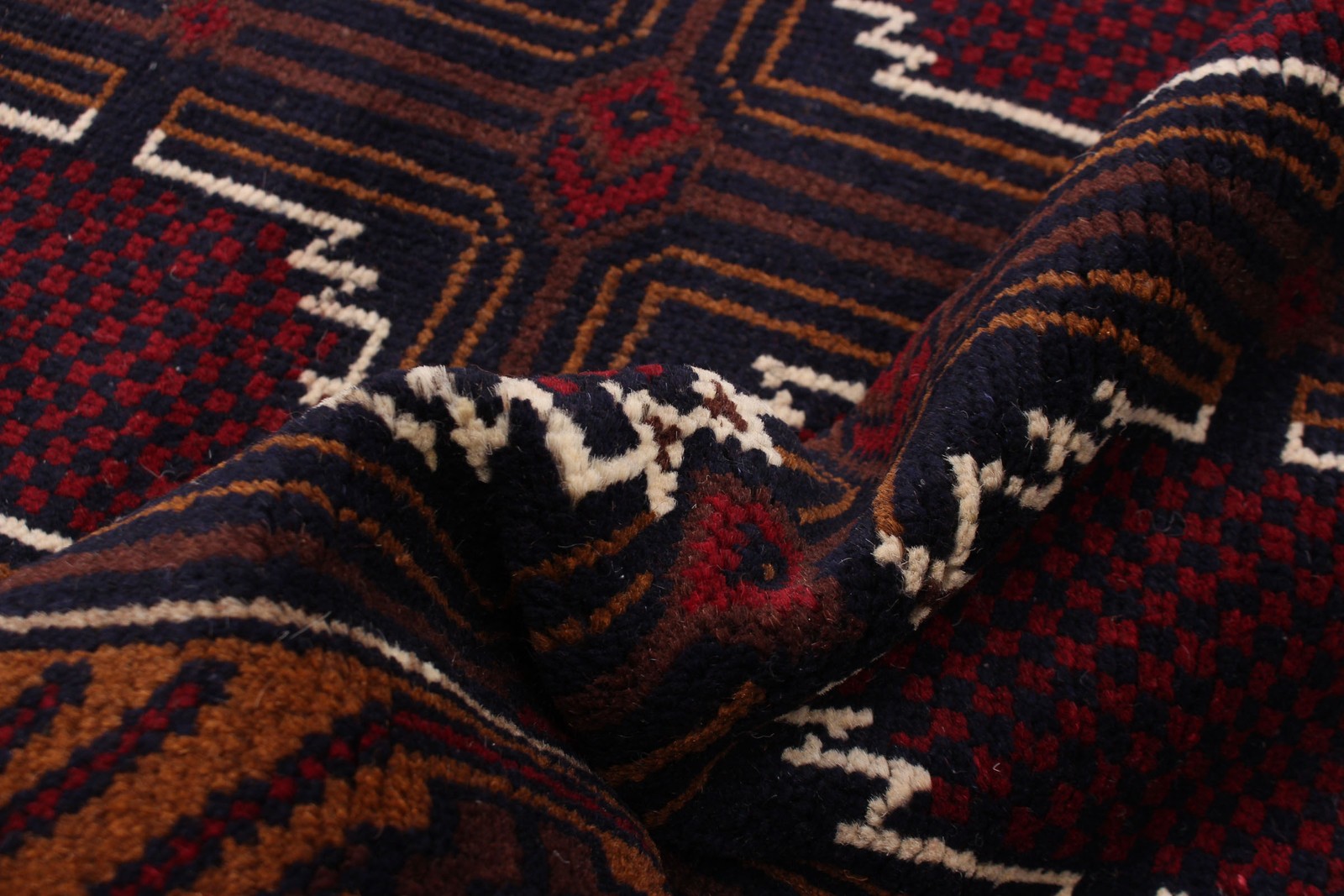 Vintage Geometric Area Rug 3’6″ x 6’3″ Traditional Hand-Knotted Wool Carpet