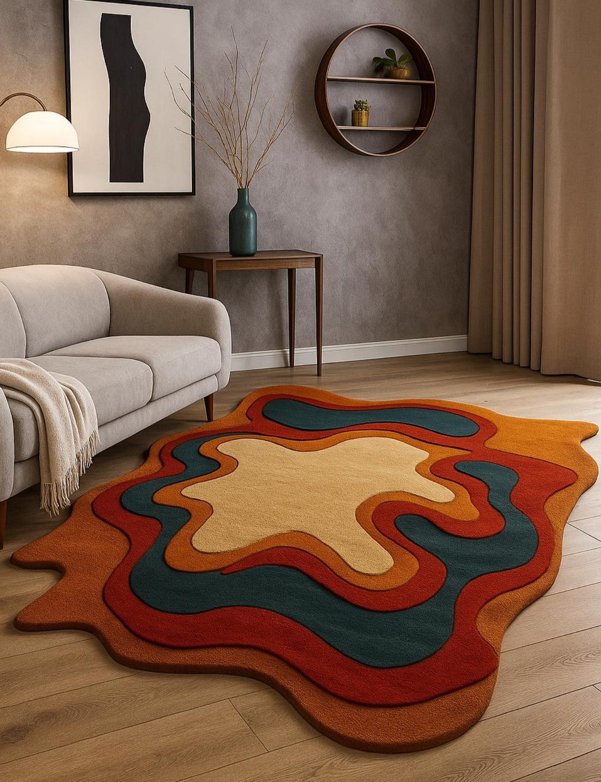 Designer Rug | Irregular Rug | Wool area Rugs | Living Room Rug | Tufted A257