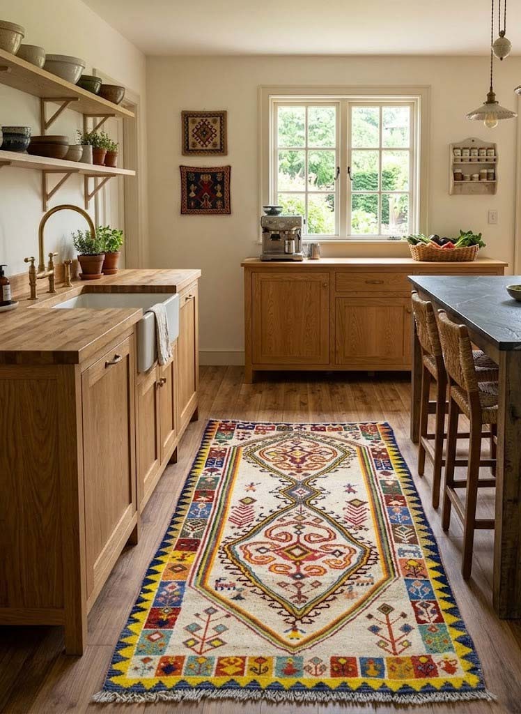 Semi-Antique Handmade Tribal Pictorial Oriental Rug Cream Entryway Carpet 3×6 Ft