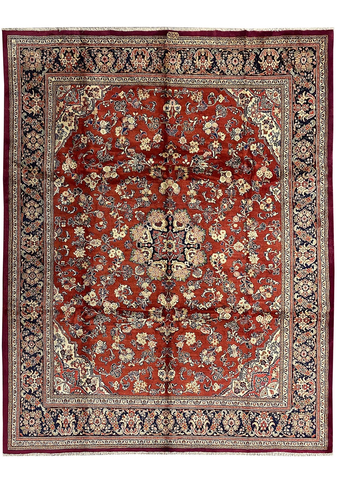 10.6 x 14 Irran Vintage Traditional Pre Owned Old Perrsian Rug #F-6975