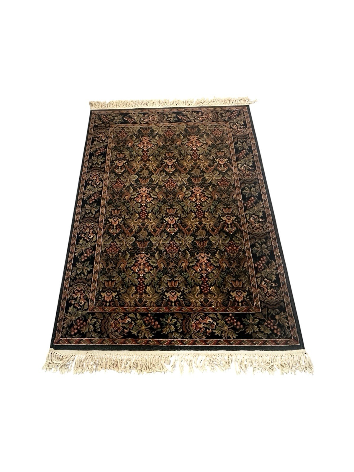 Vintage Belgium Designers Collection Empire Style Rug 3’10”x5’3” Dark Floral