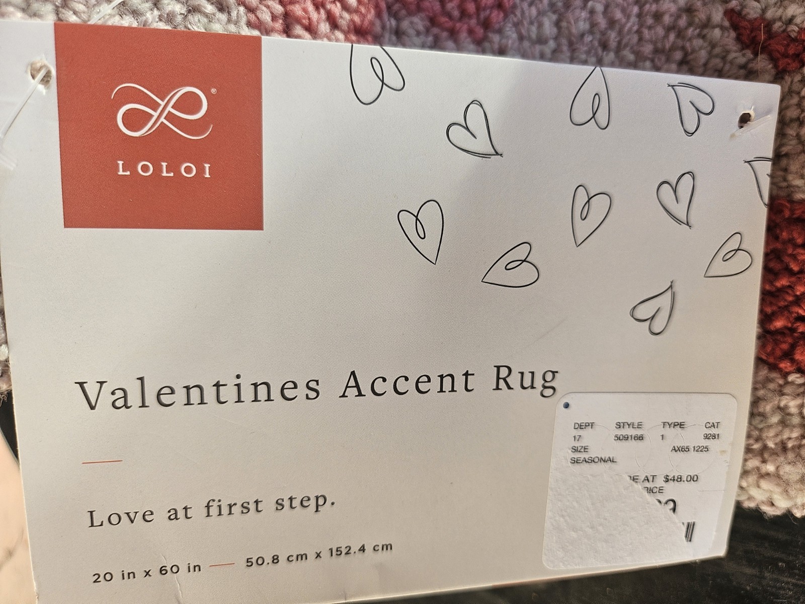 LOLOI Valentines Accent Throw Rug Cupcake Rug Heart Pinkmas Candy 20″x60″