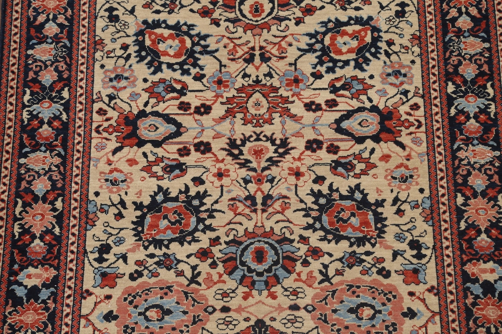 Beige Floral Ziegler Turkish Handmade Rug 5×7 ft Luxury Living Room Carpet