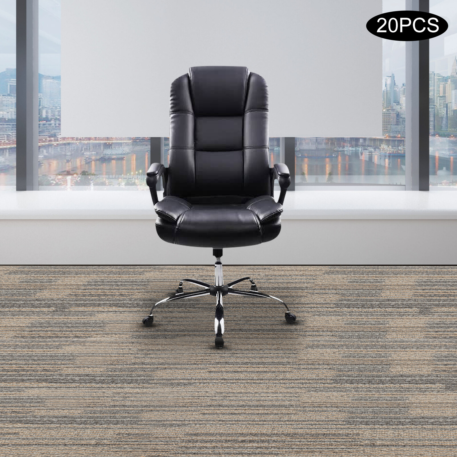 20Pcs Square Carpets 20×20-inch Interlocking Commercial Carpet 5.5mm Thickness