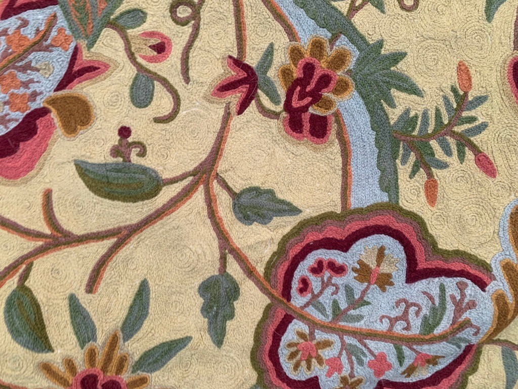 Vintage French Style Aubusson Rug Needlepoint Chain stitch Rug 3×4 ft Free Ship