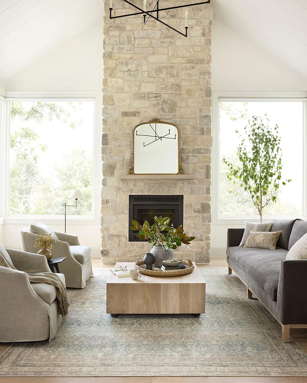 Loloi Angela Aubrey Area Rug 7’6″ x 9’6″ Jade/Natural, 0.19″ Pile Height