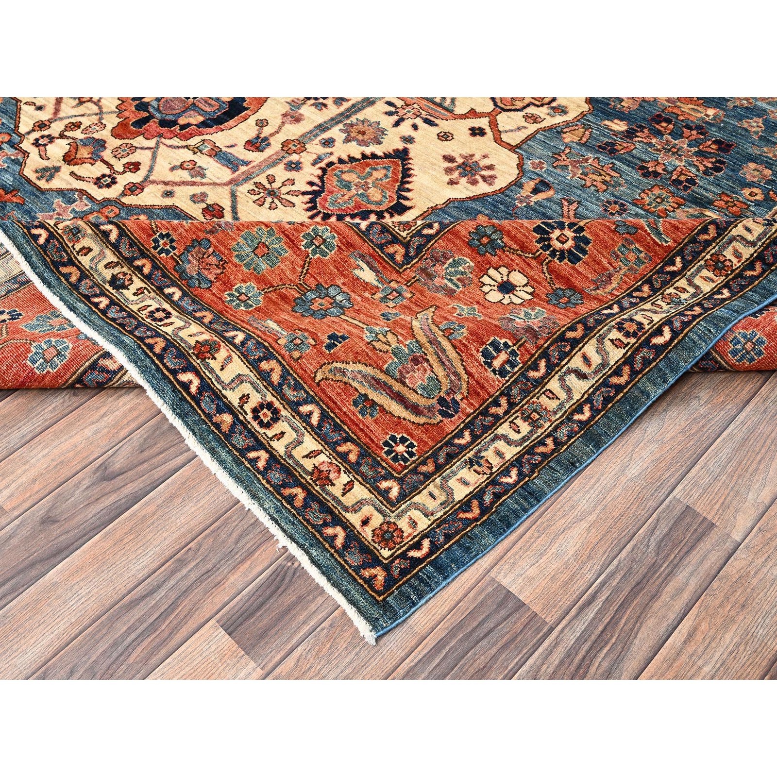 10’2″x14’6″ Blue Farahan Saroogh Design Aryana Grade Wool Rug Hand Knotted 1600