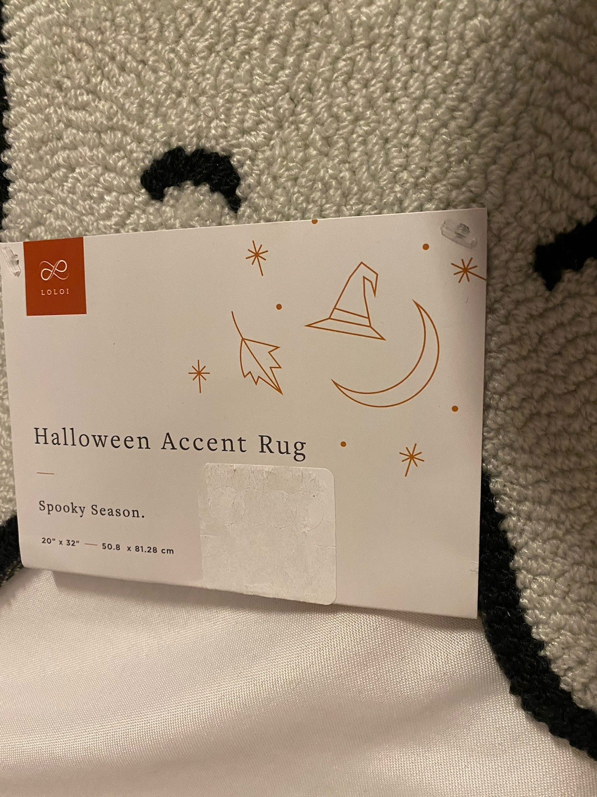 NEW Loloi GHOST Halloween Accent Rug 20”X32” Spooky Viral NWT