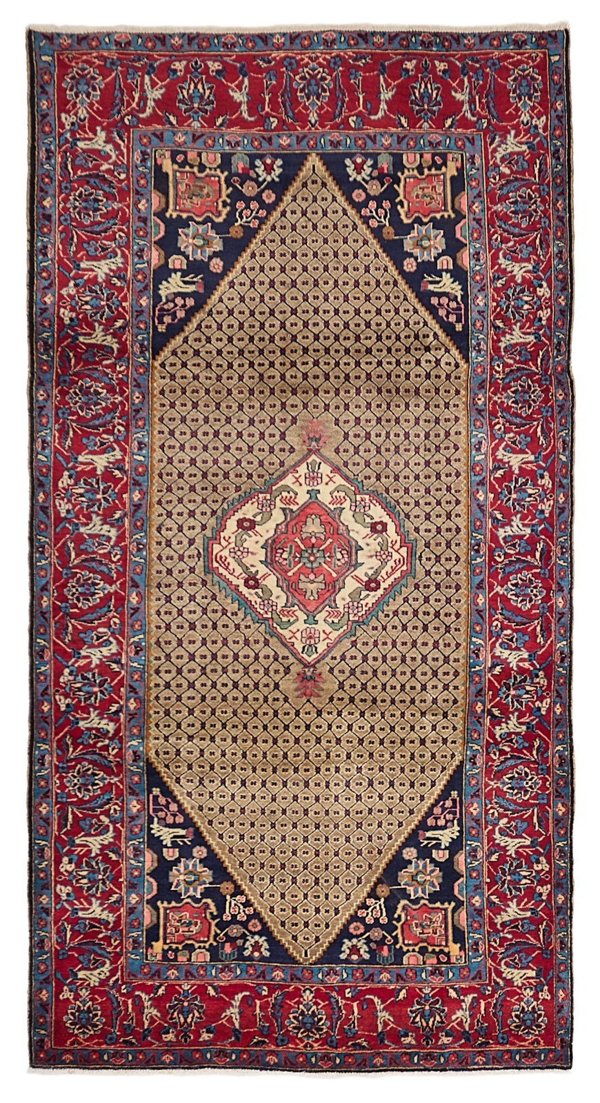 Vintage Hand-Knotted Carpet 5’4″ x 10’0″ Traditional Oriental Wool Area Rug