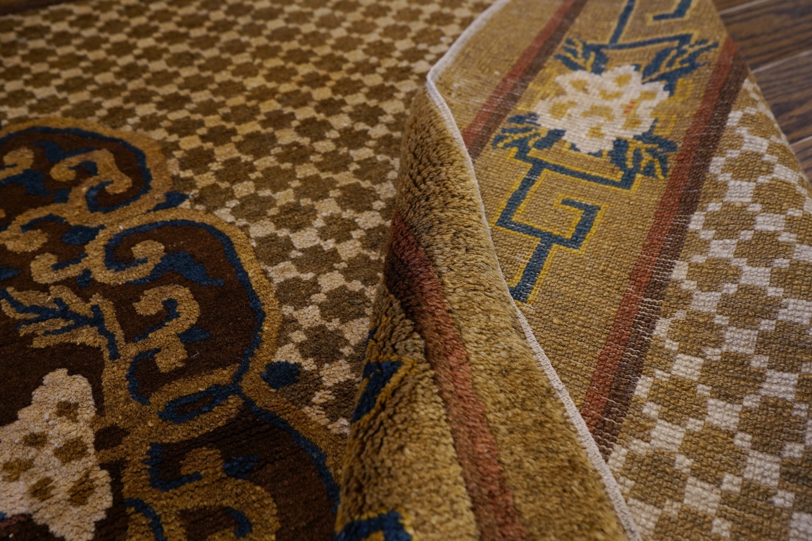 4×6 Wool Area Rug Brown Floral | Rug #67359