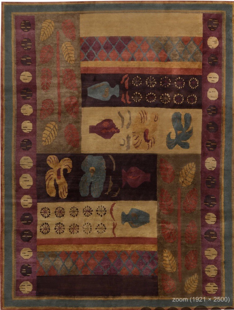 Stunning oriental rug new Art Craf Hand knotted Tibetan Nepal 8.9 X 11.6 Ft
