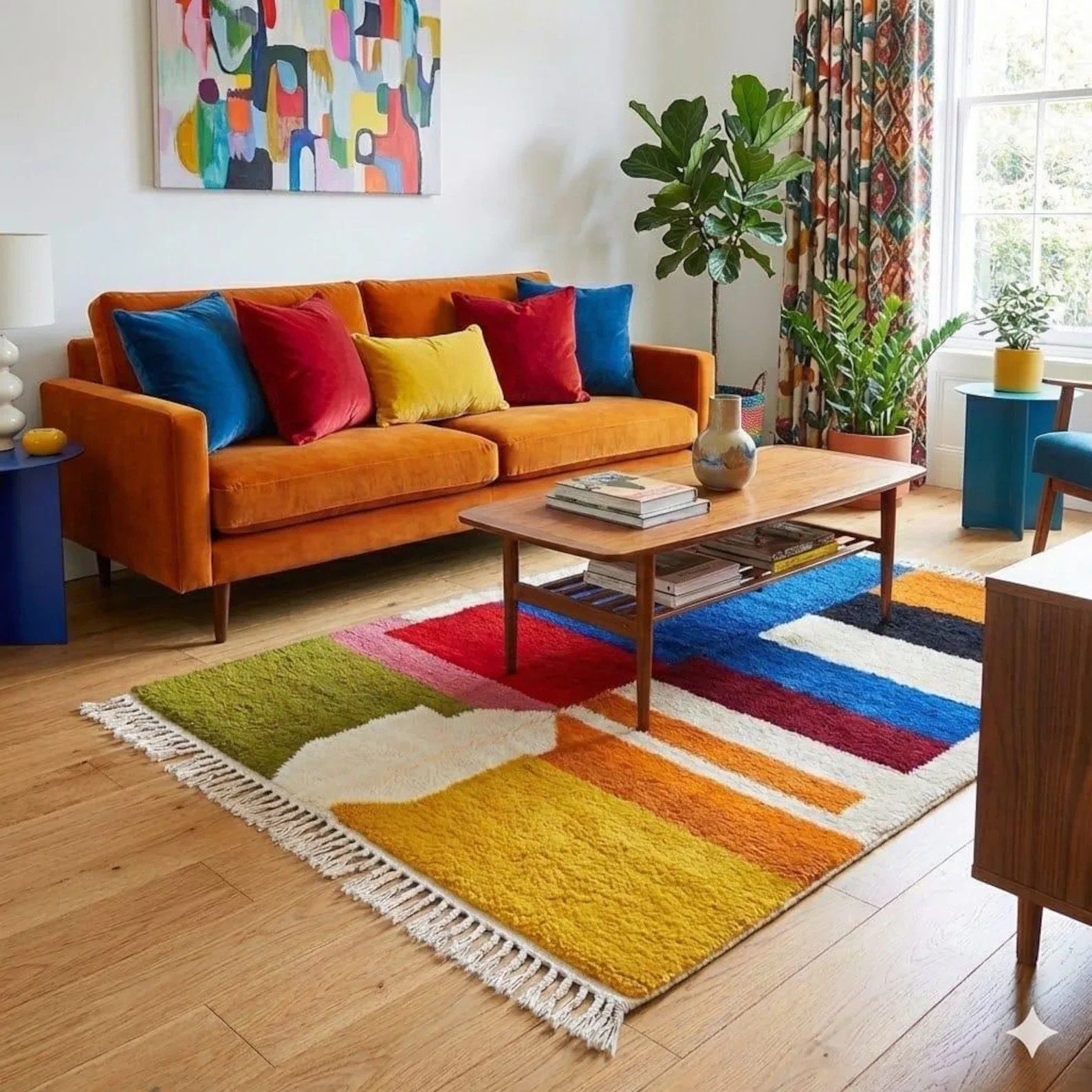 Handmade berber wool 8×10 feet for livivng room bedroom
