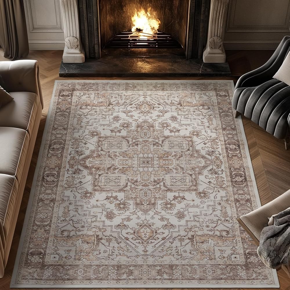 Jinchan Christmas Area Rug Washable Geometric Non Slip Outdoor Holiday Useage