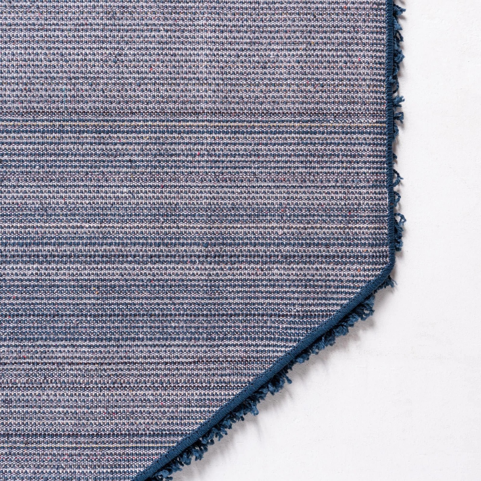 4×4 Octagonal Sapphire Blue Shag Rug Soft Cozy Luxury Solo Solid Collection