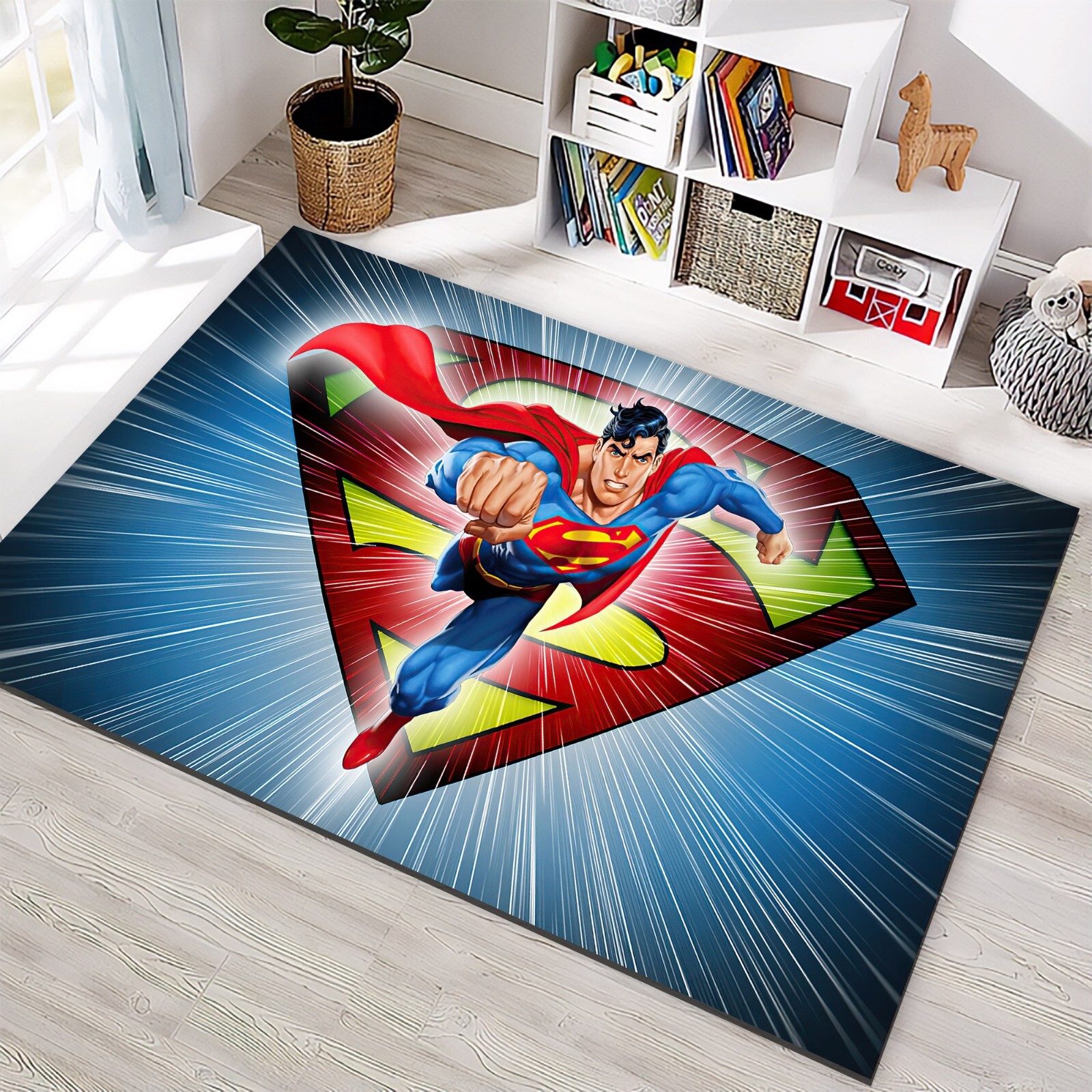 Super Man Rug, Super Hero Rug, Superman, Super Man, Superheroes, Kids Room Rug
