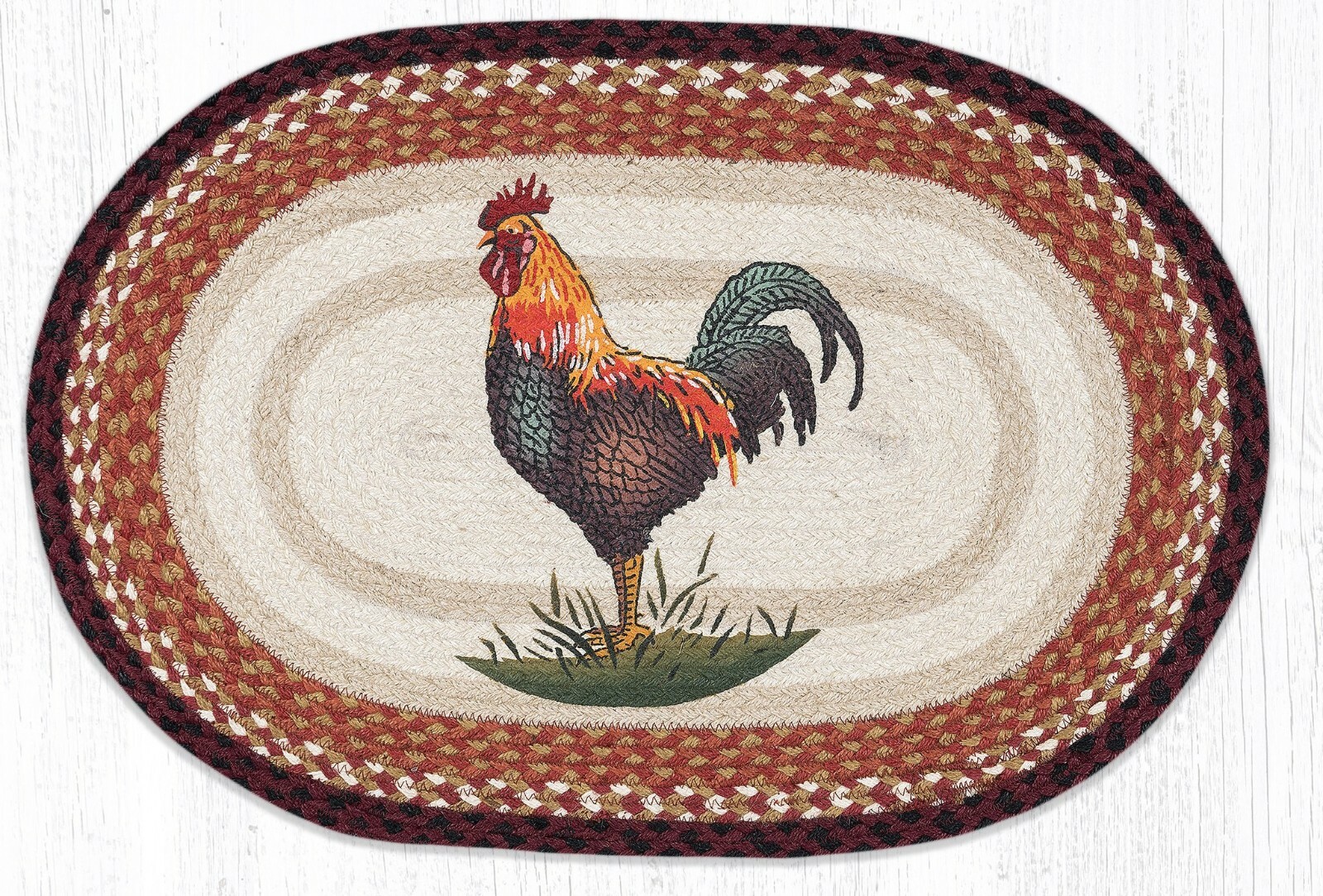 Rustic Rooster Rug 20″ x 30″, Earth Rugs, Country Farmhouse Kitchen, New