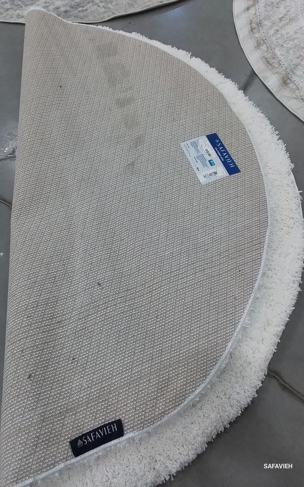WHITE 6′-7″ x 6′-7″ Back Stain Rug, Reduced Price 1172794923 SG151-1010-7R