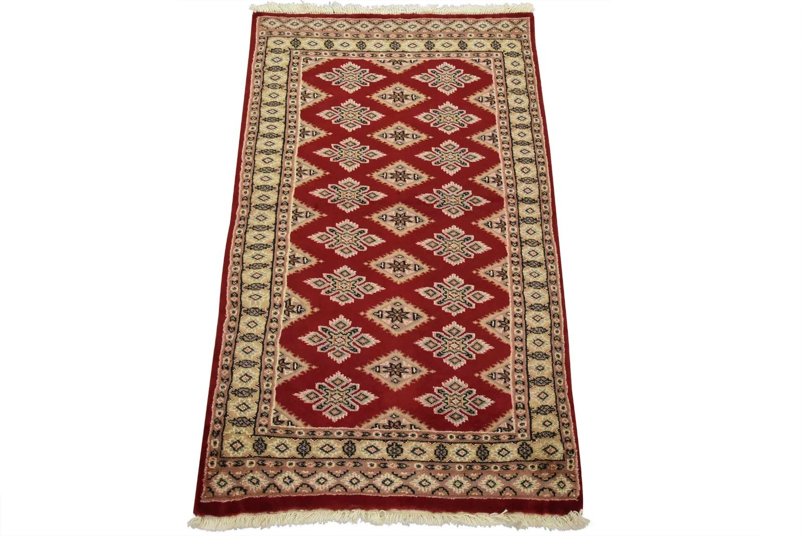Bokhara Jaldar Rug 2’7” x 4’3” Red Wool Tribal Hand-Knotted Oriental Carpet