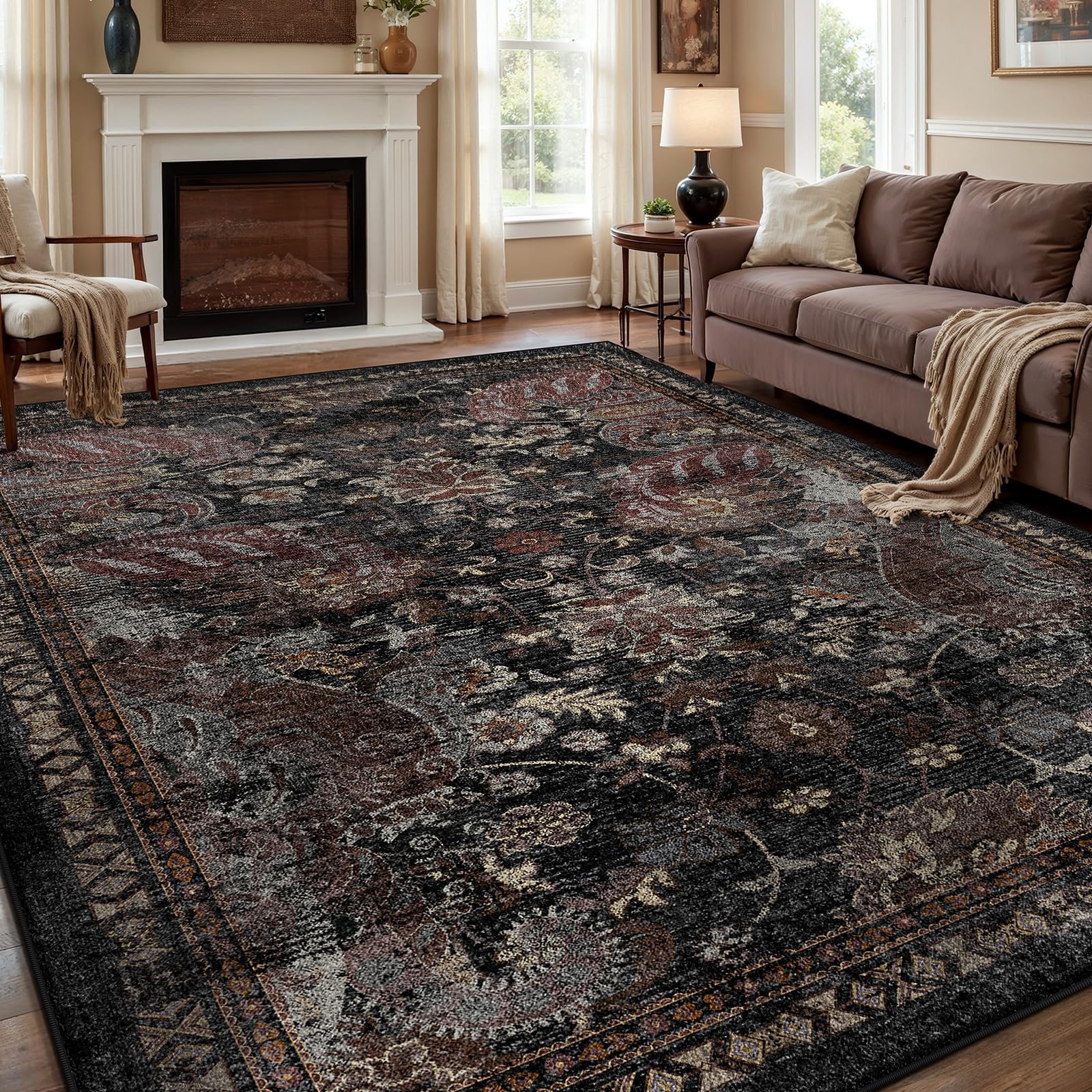8×10 Area Rug,Washable Rug,Rugs for Living Room,Washable Area Rug,Perfect for…