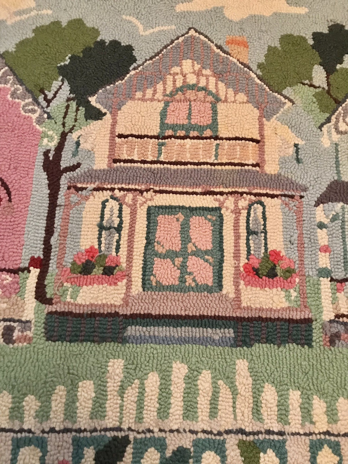 Claire Murray Wool Rug Nantucket Summer Cottage Houses 52”x38” RARE
