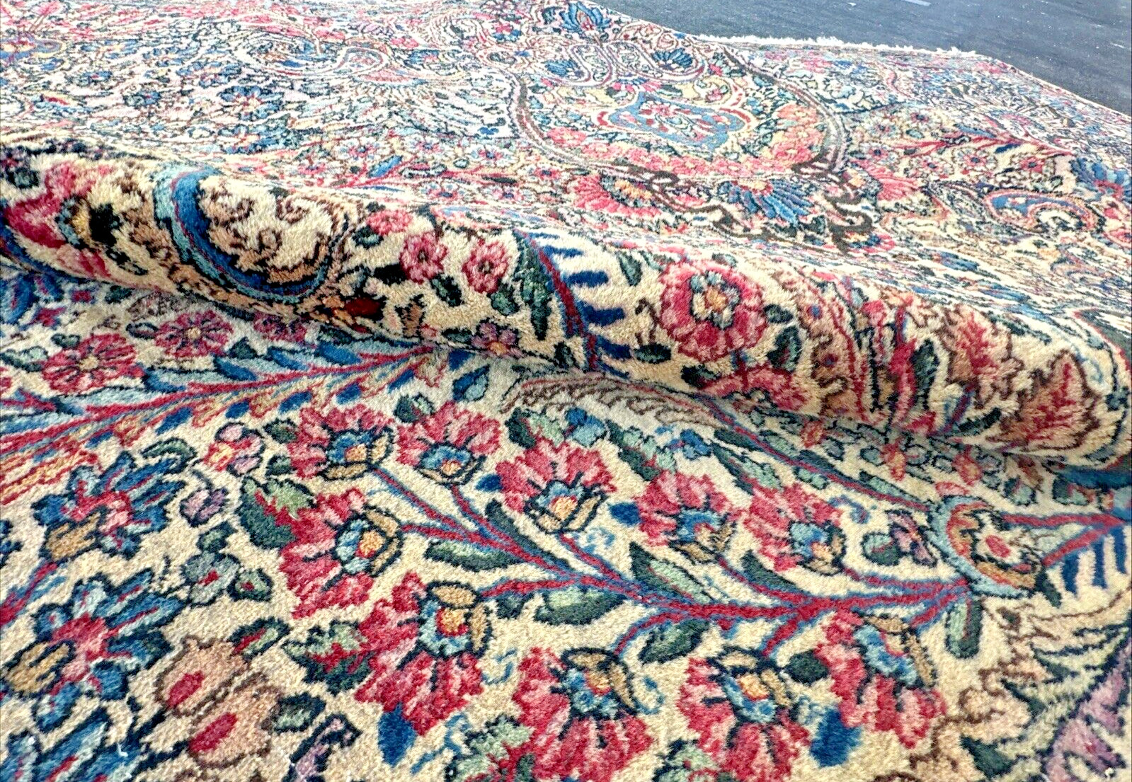 Auth: Antique Lavar Kirman Rug Botanical Beauty Plush Buttery 11×21