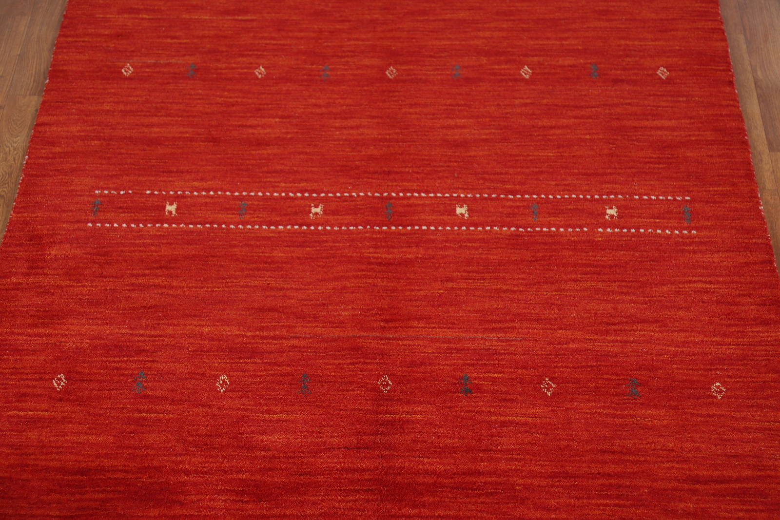 Artisan-crafted Orange Gabbeh Rug Wool Handmade Bedroom Carpet 5×6 ft.