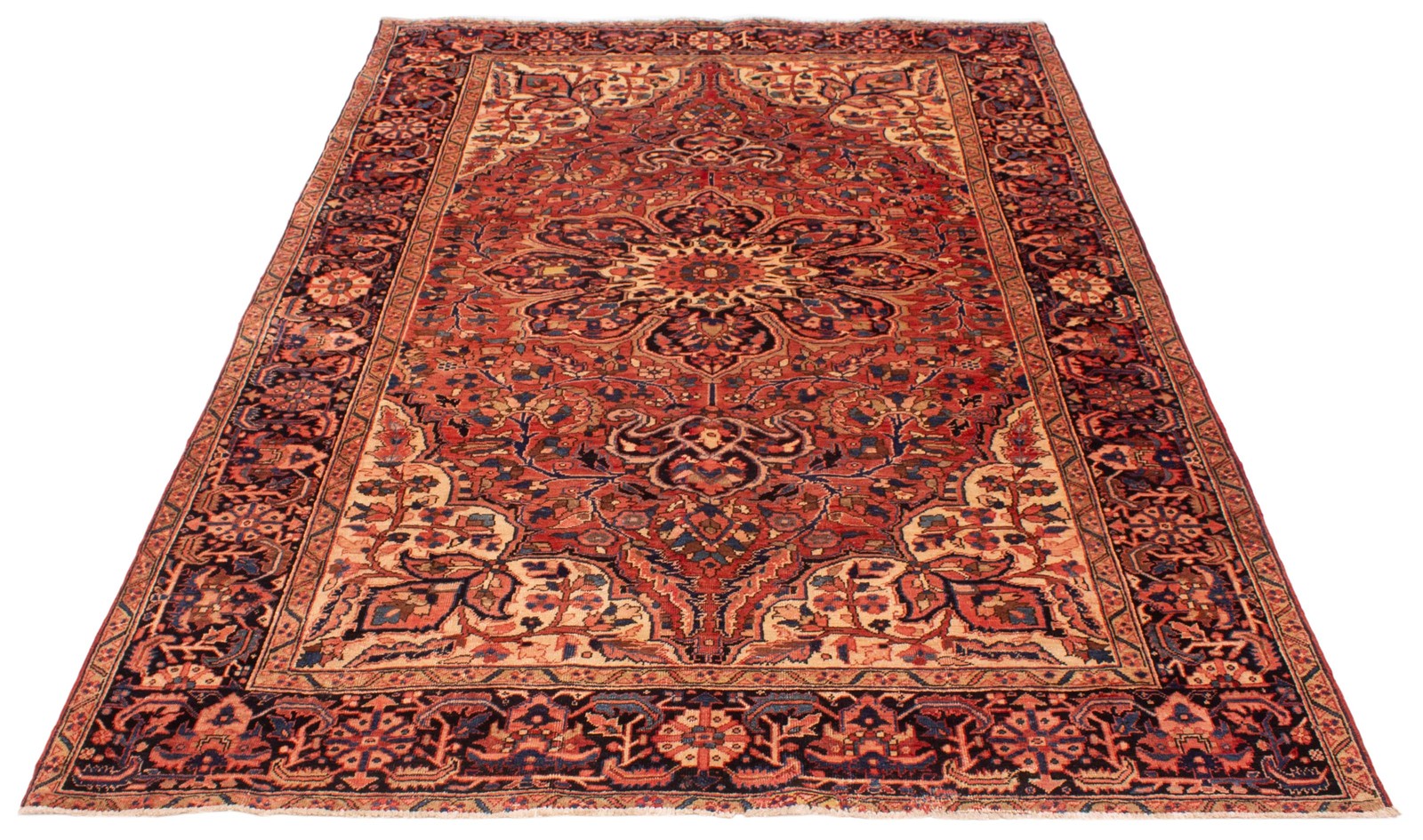 Vintage Hand-Knotted Area Rug 8’0″ x 11’7″ Traditional Oriental Wool Carpet