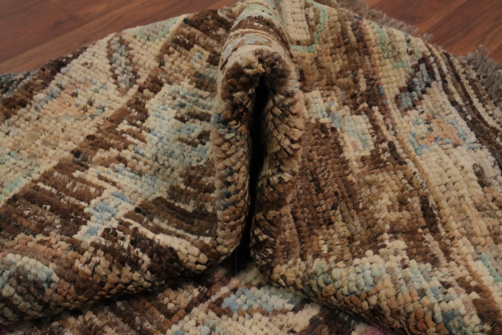 Vegetable Dye Turkish Authentic Oushak Rug Hand-Knotted 4×7 ft Brown