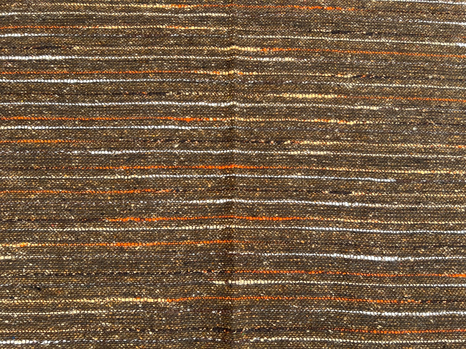 4’10 x 7’7Ft Rustic Afghan Brown Kilim Rug-Minimalist Striped Design Antique Rug
