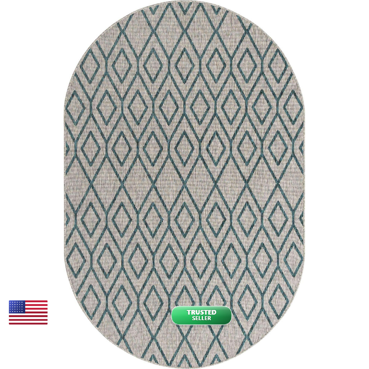 Unique Loom Jill Zarin Outdoor Collection Area Rug – And Caicos 5 3 X 8 Oval