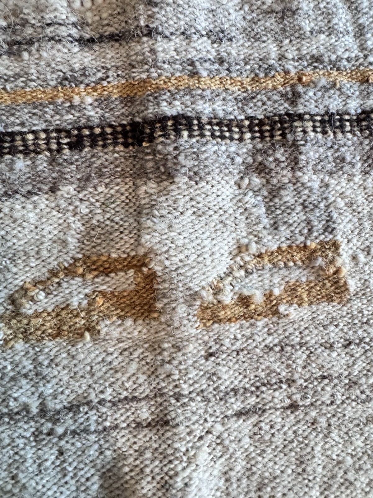 Wool TapestryWeave Woven Pictorial People Area Rug Beige/Brown/Black 21×32″