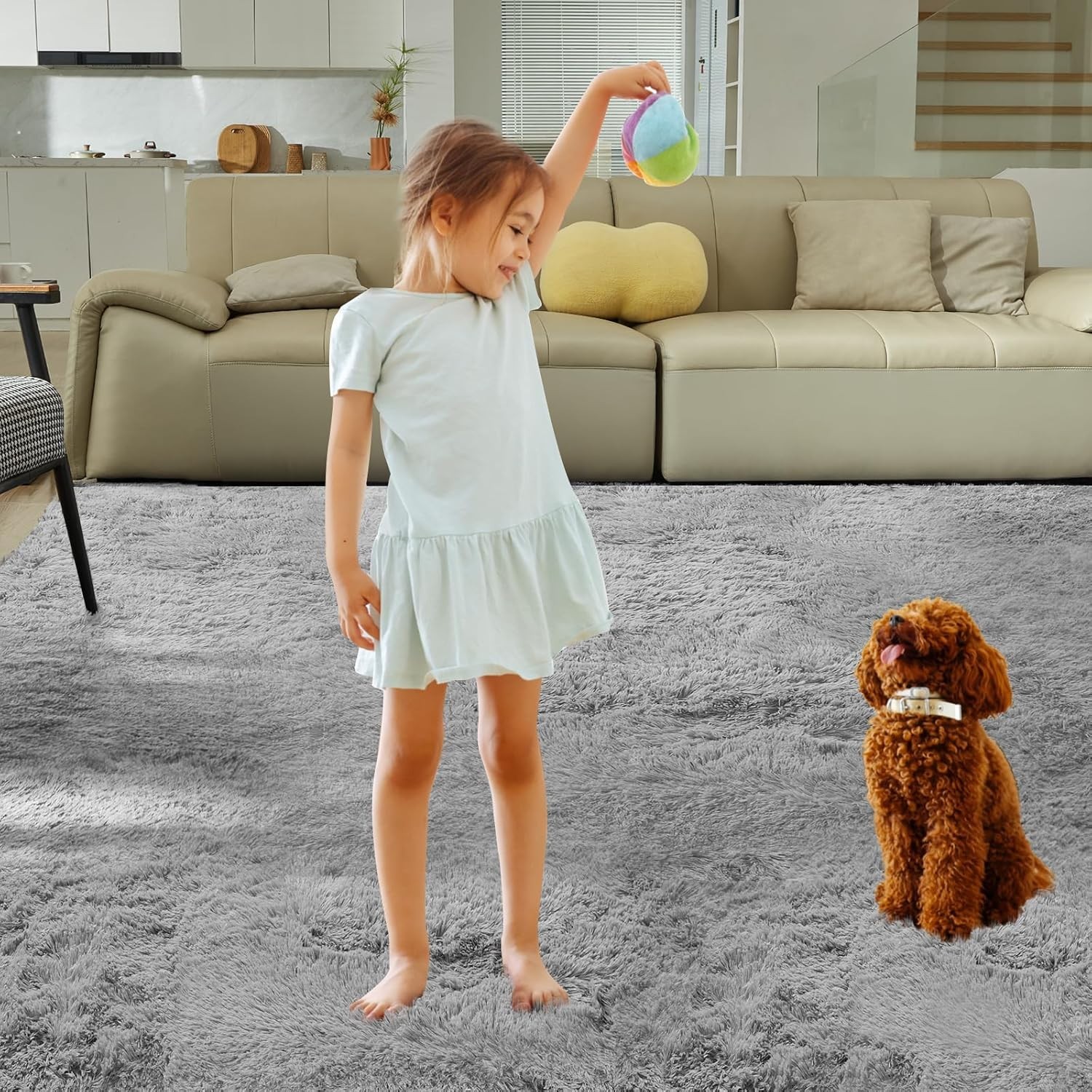 Shag Area Rugs Plush Fuzzy for Living Room Bedroom Nursery Soft Fluffy Carpet