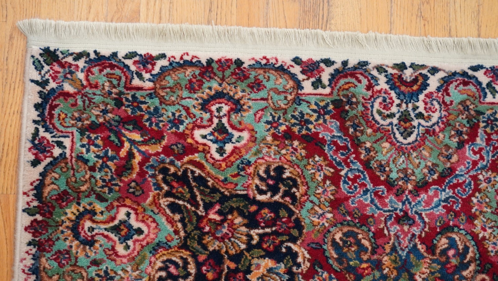 Perfect Authentic Karastan # 742 Floral Kirman Wool Pile Rug 8’8″ x 10’6″