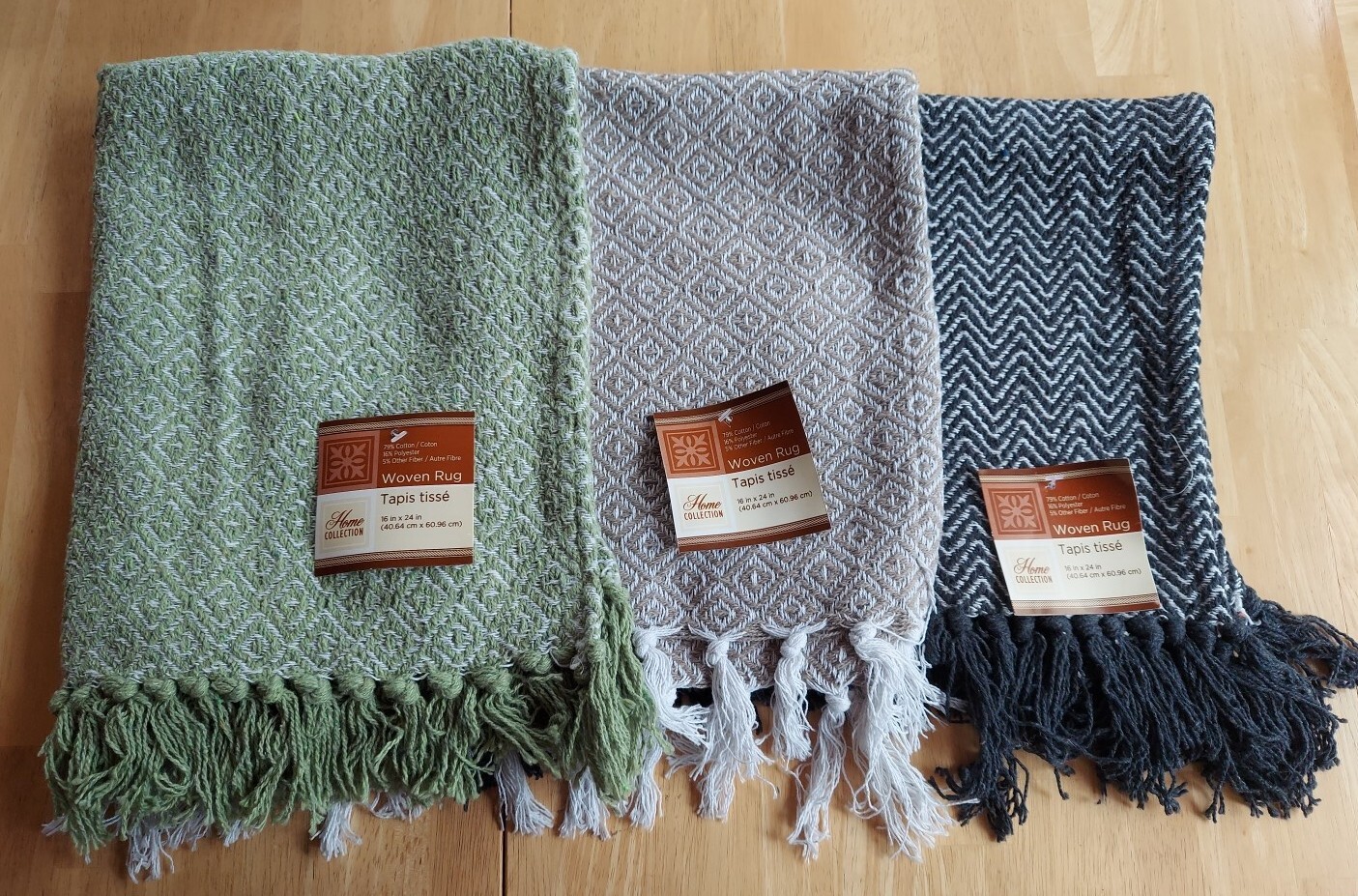 Woven Rug 16in X 24in All Three