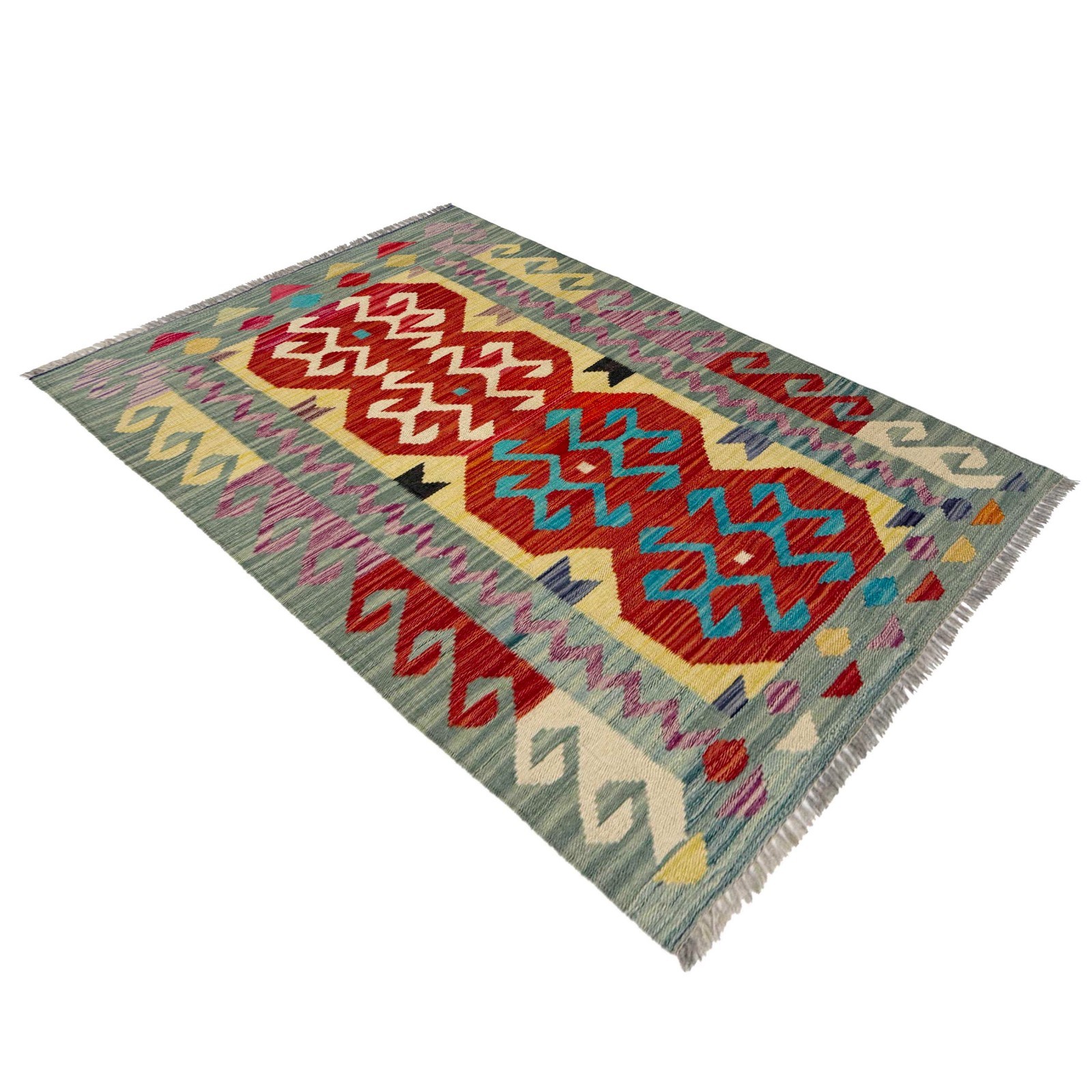 Afghan Hand Woven Oriental Kilim Chobi Rug 2.8×4.2Ft Flat Weave Rug Kilim R38952