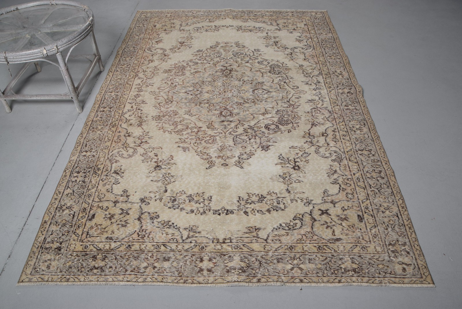 5,5×8,4 ft Vintage Rug, Turkish Large Rug, Brown Gray Oriental Rug