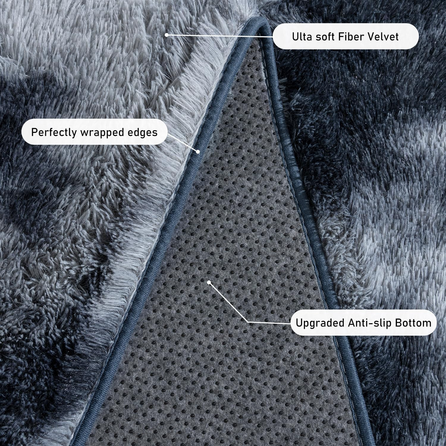 Soft Shag 8×10 Area Rug – Non-Slip Plush Carpet for Living Room & Bedroom