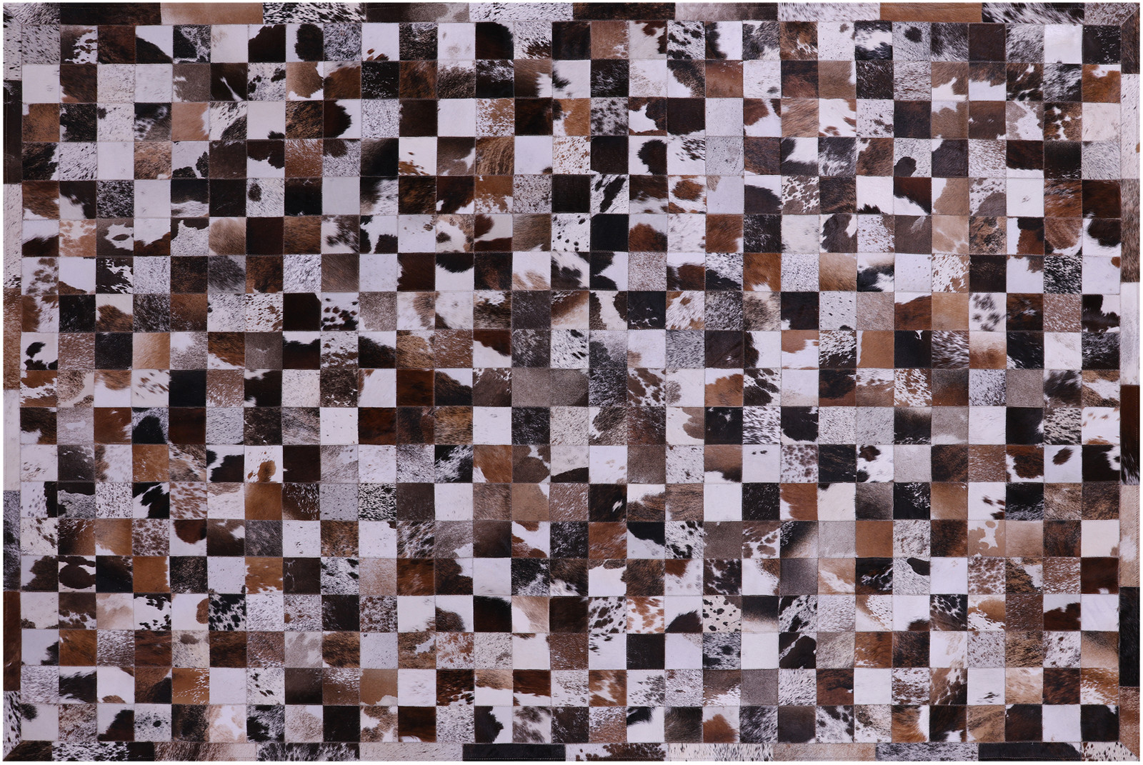 6′ 7″ X 9′ 10″ Brown & White Natural Cowhide Hand Stitched Rug – C5688