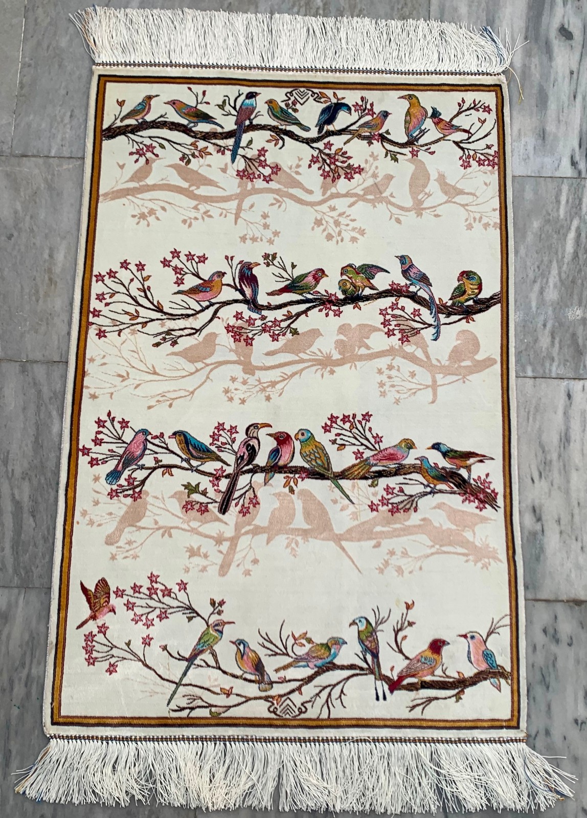Parrot Design High Quality Pictorial Rug Silk Home Decor Rug,2x3ft