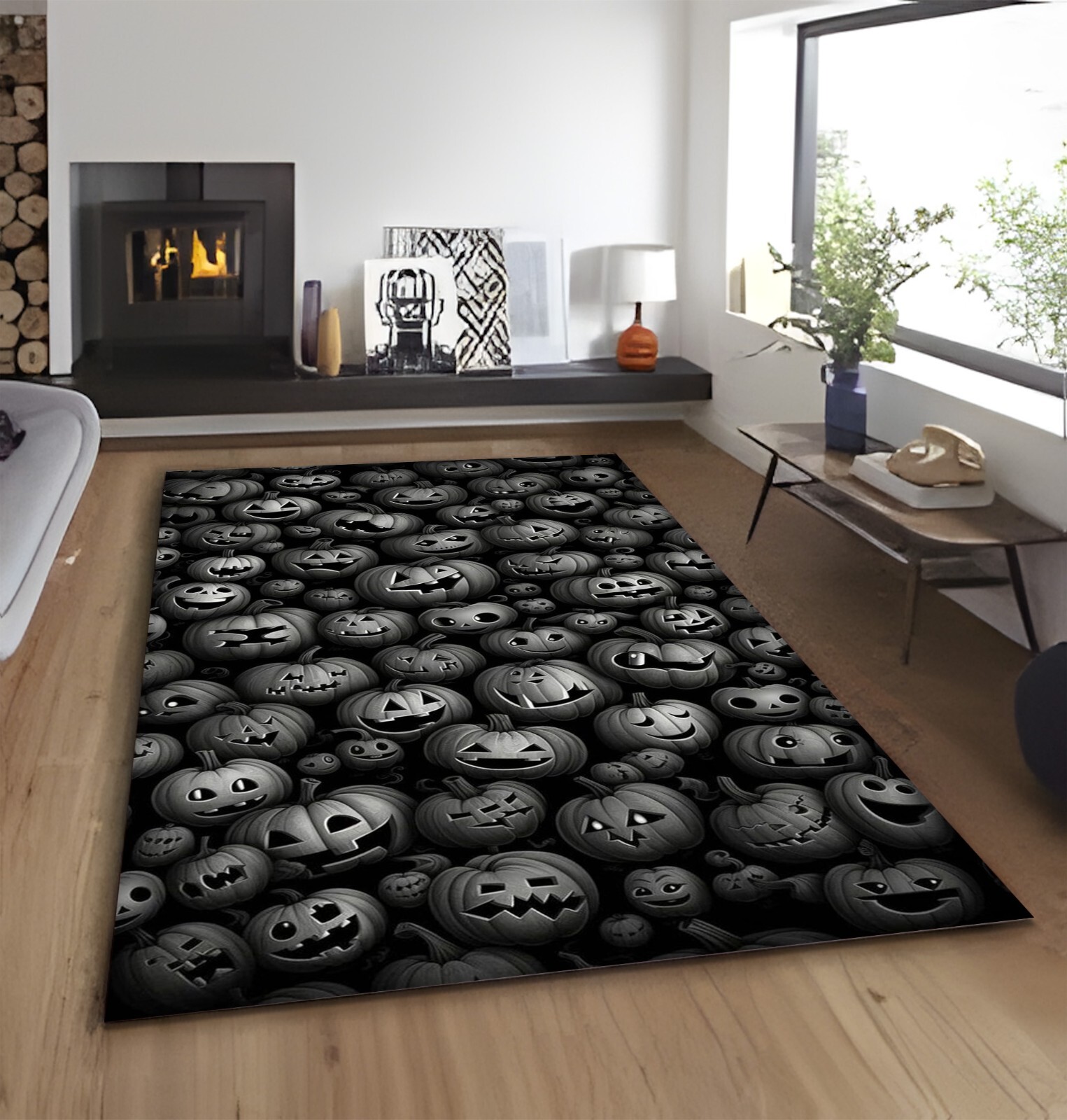 Halloween Rug, Pumpkin Rug, Horror Rug, Halloween Themed Rug, Hallowen Gift,