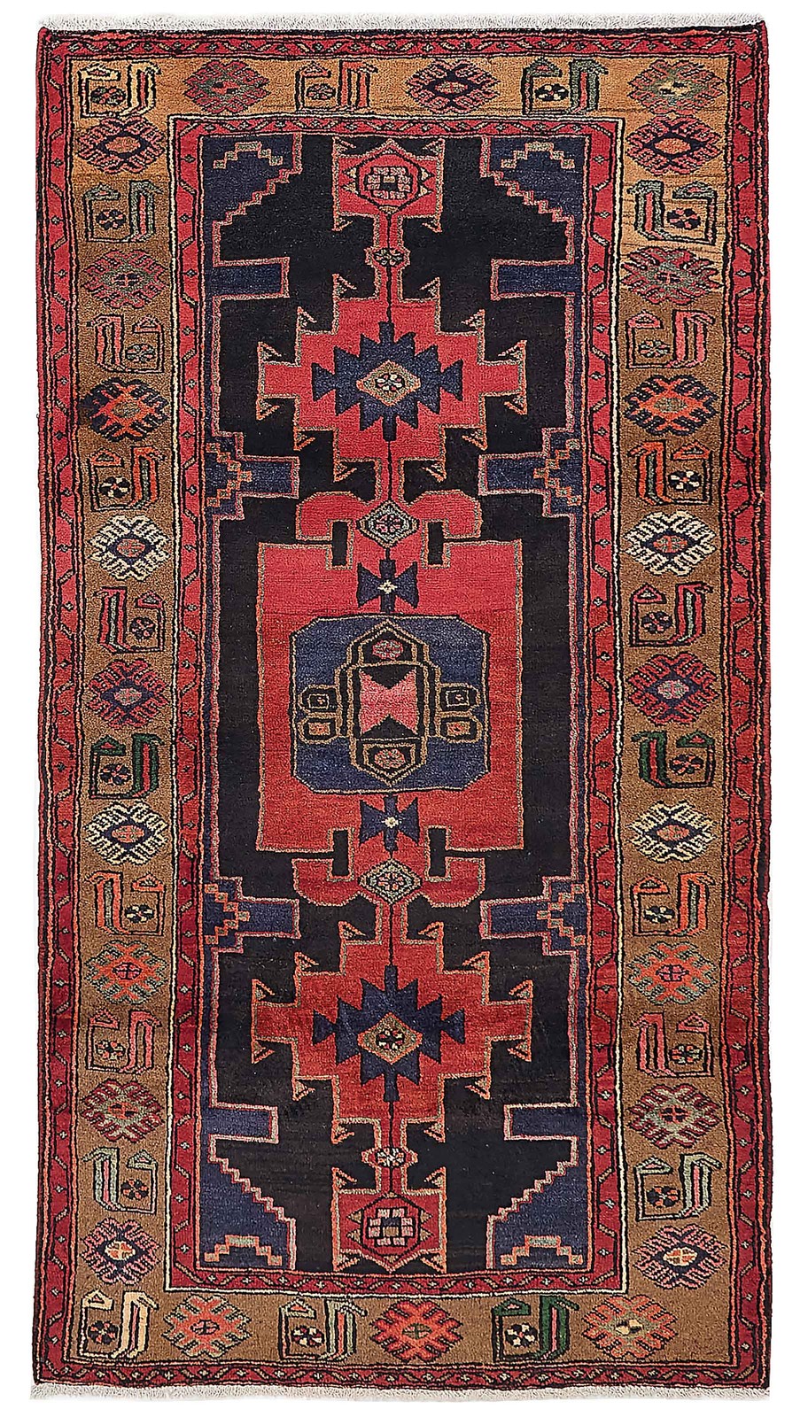 Vintage Hand-Knotted Area Rug 4’1″ x 7’9″ Traditional Oriental Wool Carpet
