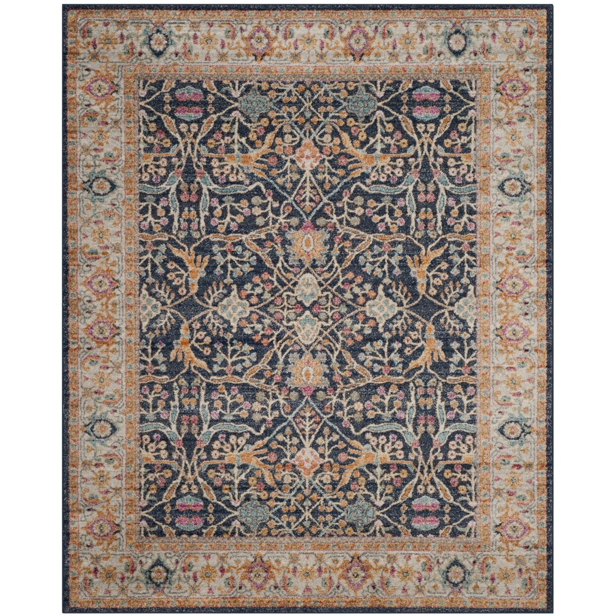 SAFAVIEH Madison Collection MAD612D Navy / Creme Rug