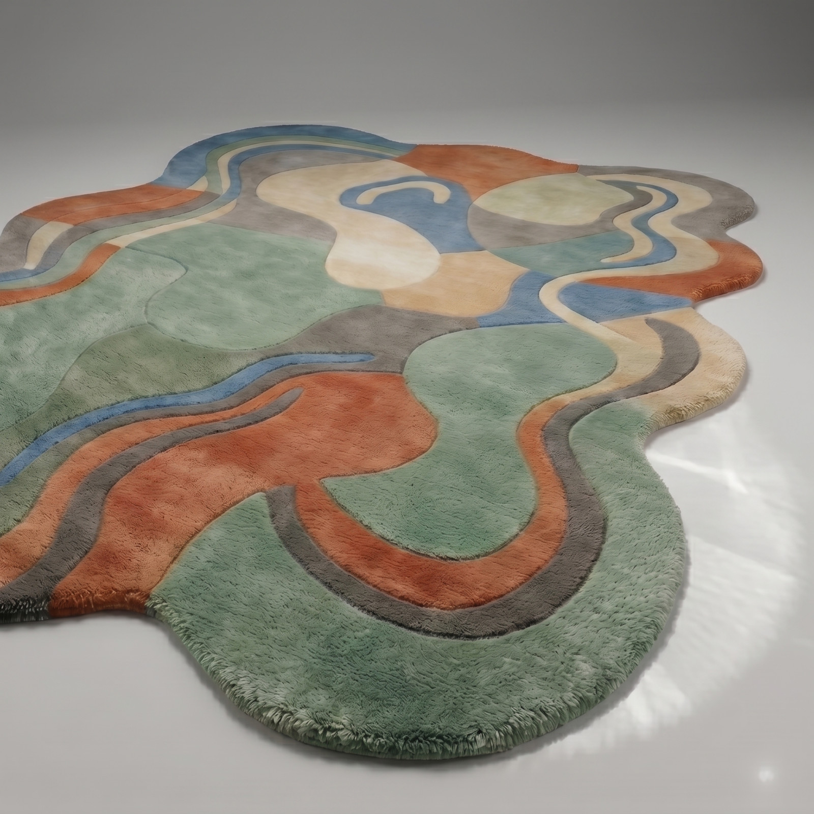 8×10 Hand Tufted Wool Area Rug Multicolor Abstract Modern Handmade Carpet
