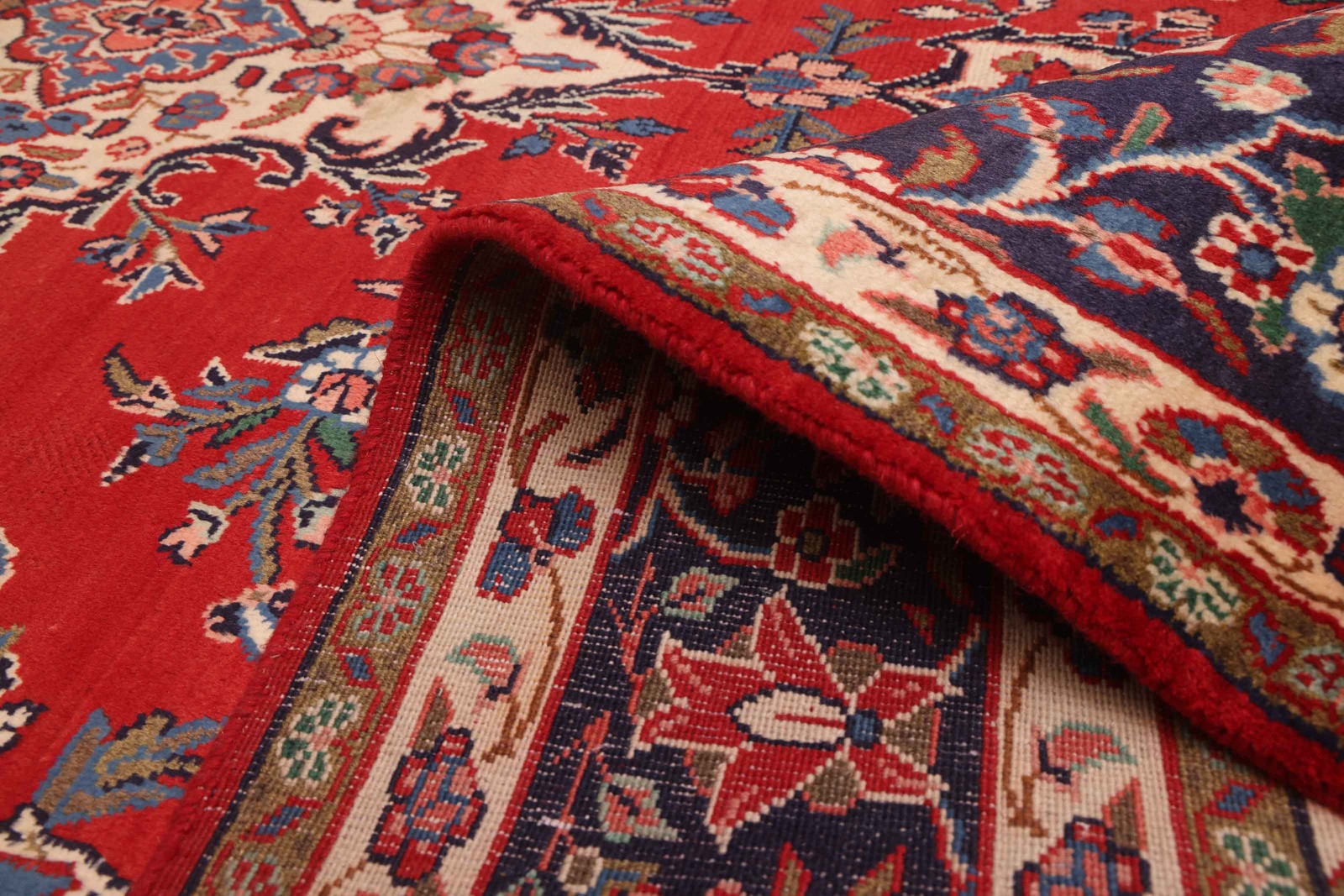 Vintage Hand-Knotted Area Rug 6’11” x 10’10” Traditional Wool Carpet
