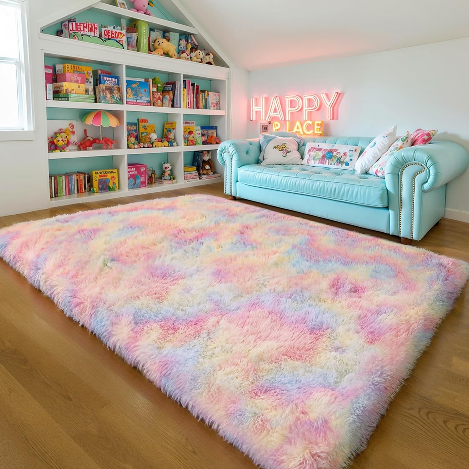 Thick 3×5 Pastel Unicorn Shag Rug – Luxurious Comfort for Bedrooms & Nurseries